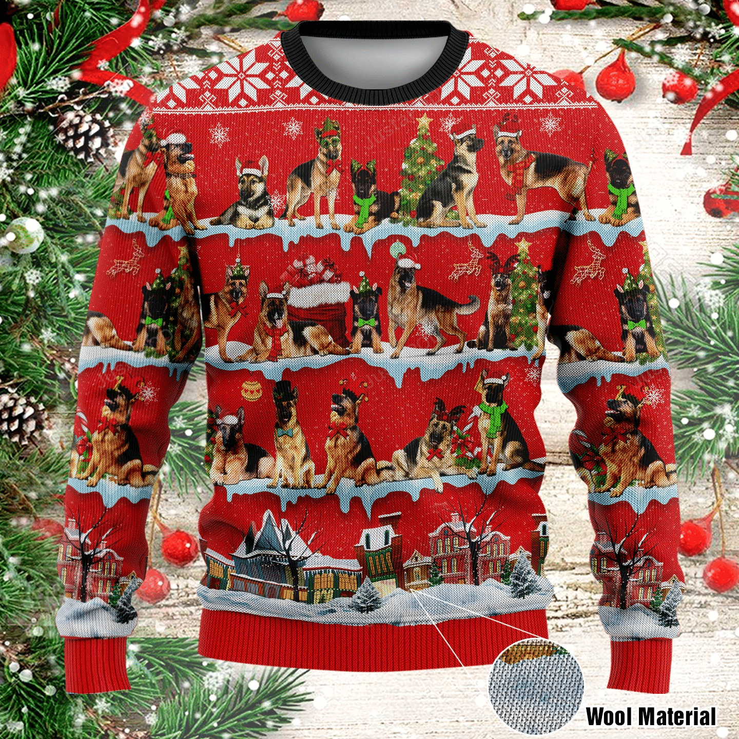 German Shepherd Christmas Ugly Christmas Sweater German Shepherd Christmas Ugly Christmas Sweater