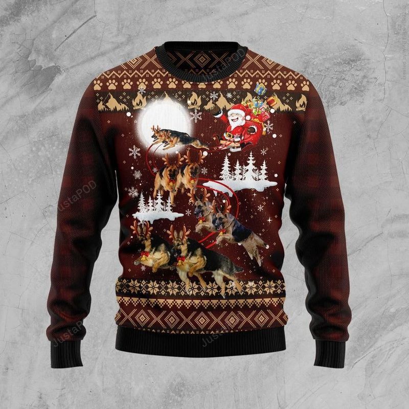 German Shepherd Dog Santa Clause Ugly Christmas Sweater German Shepherd Dog Santa Clause Ugly Christmas Sweater
