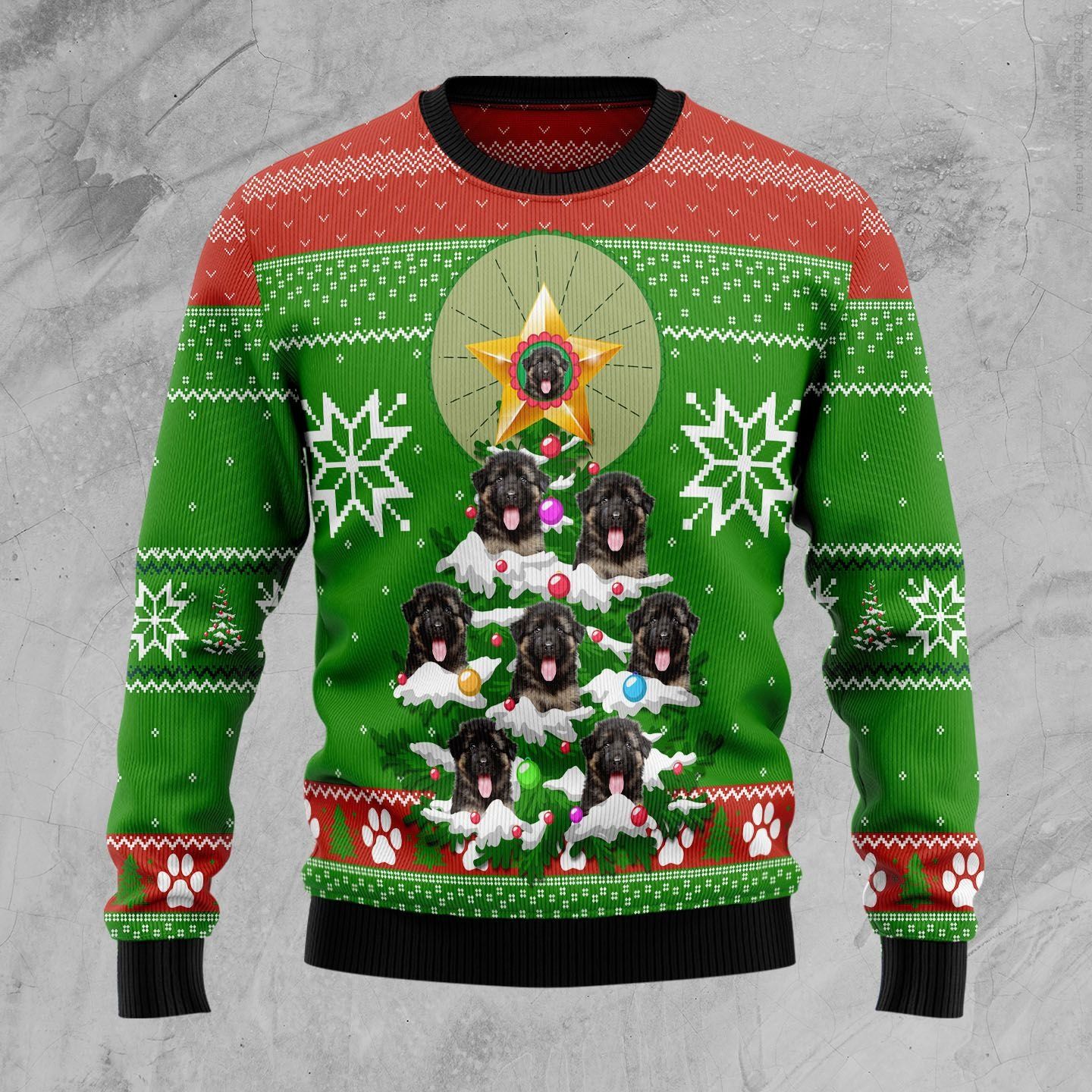 German Shepherd Pine Ugly Christmas Sweater German Shepherd Pine Ugly Christmas Sweater