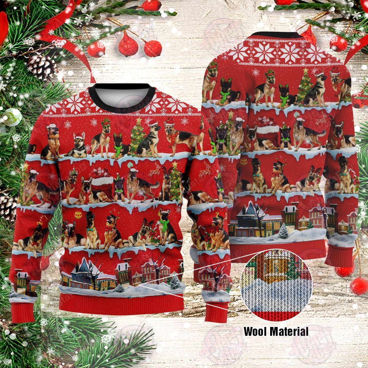 German Shepherd Ugly Christmas Sweater German Shepherd Ugly Christmas Sweater