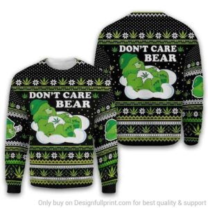 Gift For Hippie Stoner Care Bear Ugly Christmas Sweater