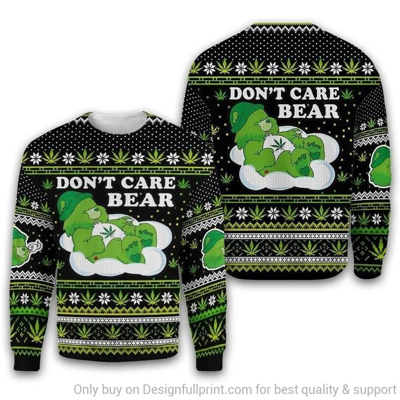 Gift For Hippie Stoner Care Bear Ugly Christmas Sweater Gift For Hippie Stoner Care Bear Ugly Christmas Sweater