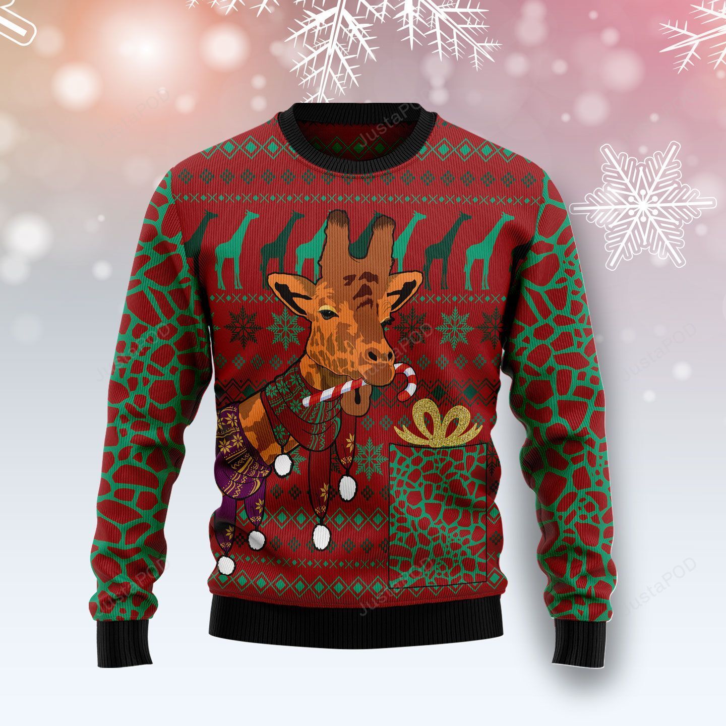 Giraffe Scarves Ugly Christmas Sweater Giraffe Scarves Ugly Christmas Sweater