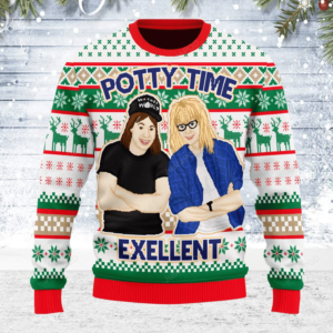 Girls Colorful Pattern Reindeer Snowflakes Christmas Potty Time Excellent For Unisex Ugly Christmas Sweater