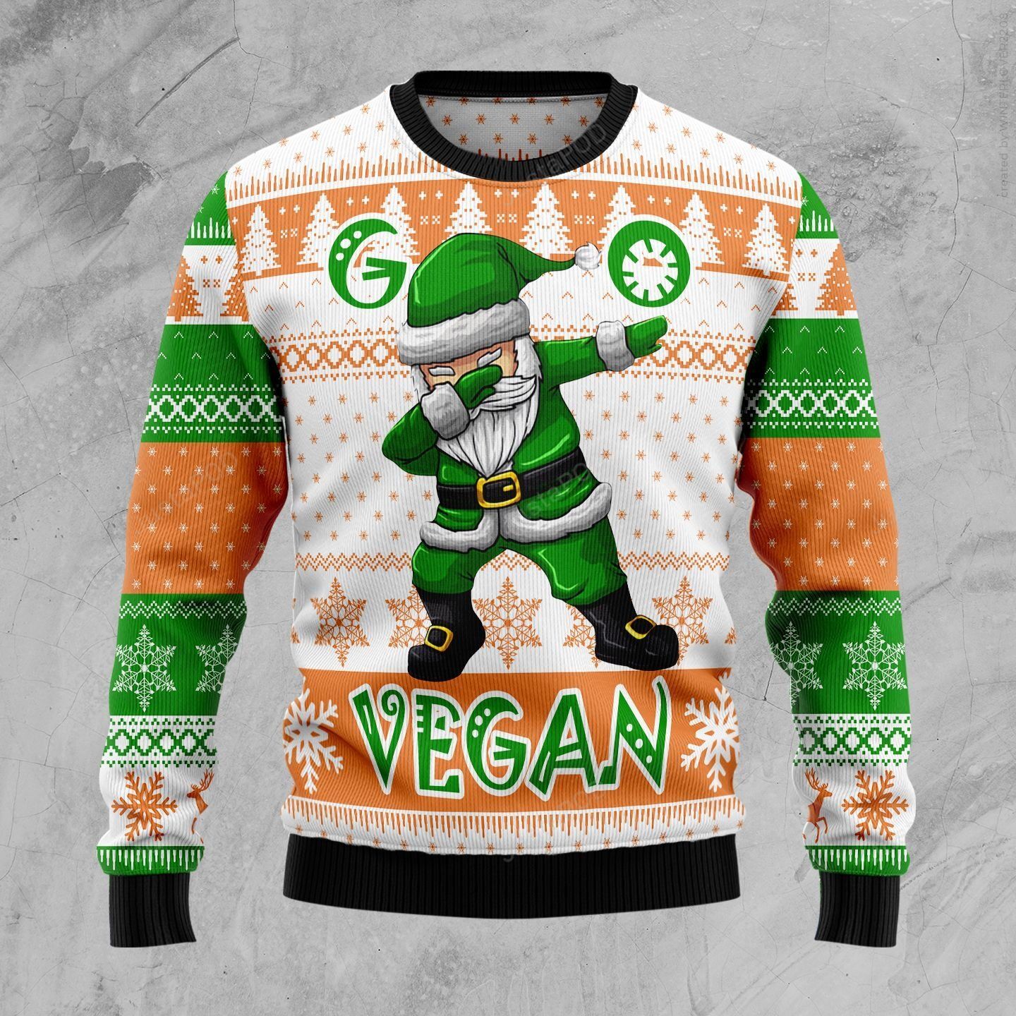 Go Vegan Dabbing Santa Ugly Christmas Sweater Go Vegan Dabbing Santa Ugly Christmas Sweater