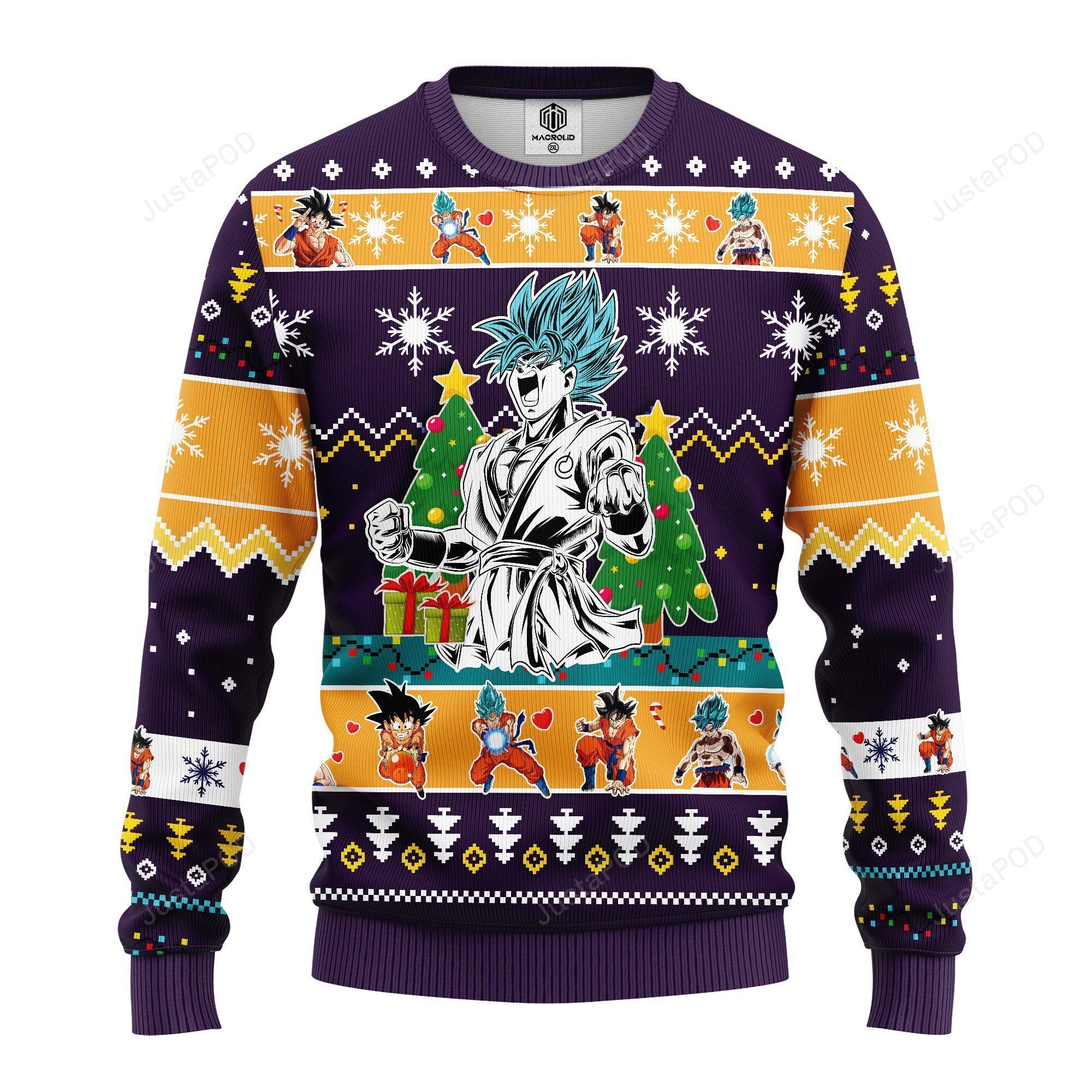 Goku Blue Dragon Ball Ugly Christmas Sweater Goku Blue Dragon Ball Ugly Christmas Sweater