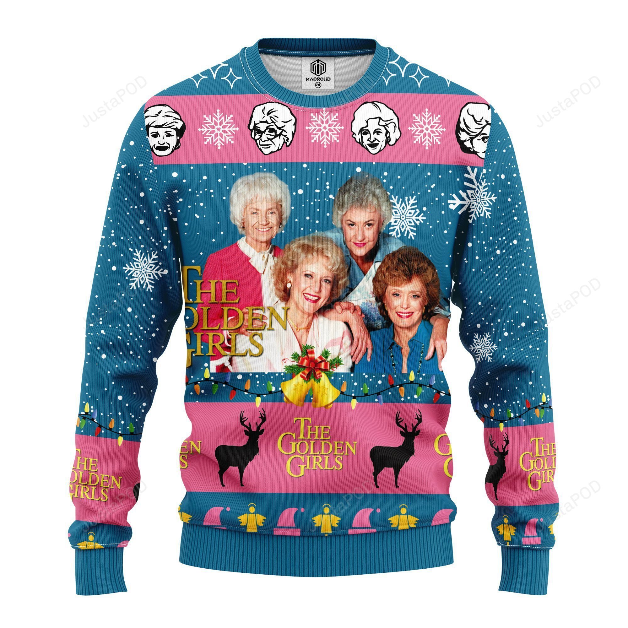 Golden Girls Blue Ugly Christmas Sweater Golden Girls Blue Ugly Christmas Sweater