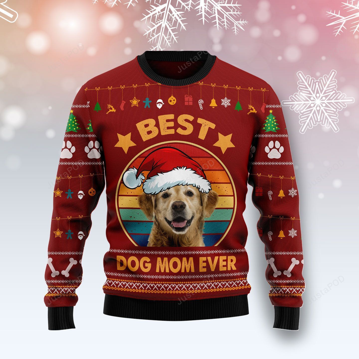 Golden Retriever Best Dog Mom Ever Ugly Christmas Sweater Golden Retriever Best Dog Mom Ever Ugly Christmas Sweater