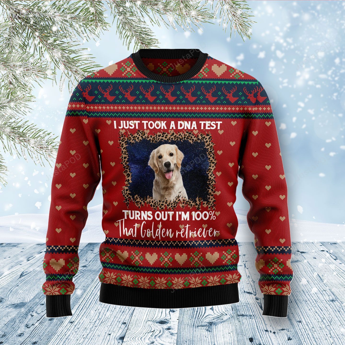 Golden Retriever DNA Ugly Christmas Sweater Golden Retriever DNA Ugly Christmas Sweater