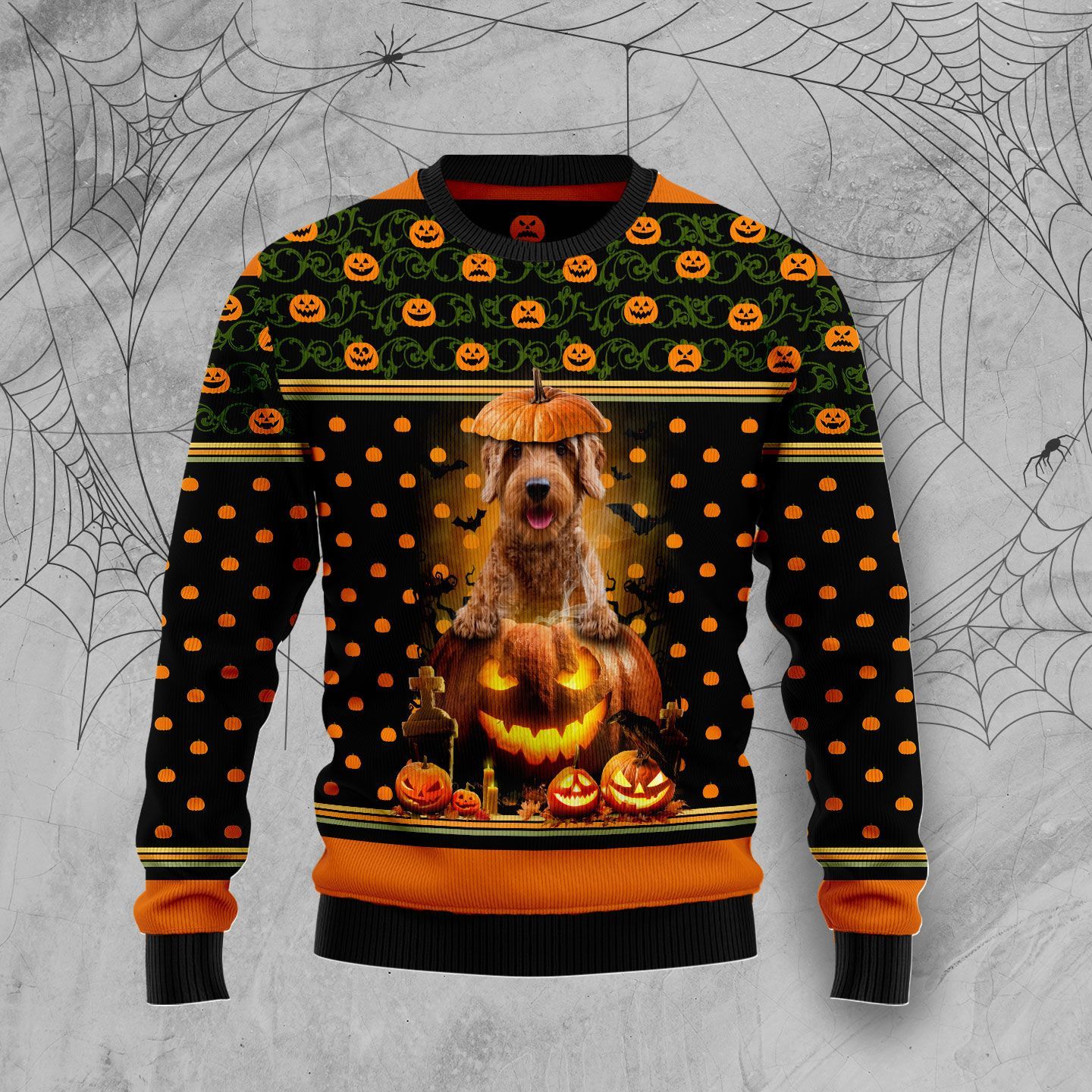 Goldendoodle Pumpkin Halloween Ugly Christmas Sweater Goldendoodle Pumpkin Halloween Ugly Christmas Sweater