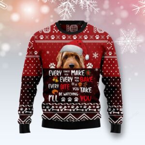 Goldendoodle Will Be Watching You Ugly Christmas Sweater