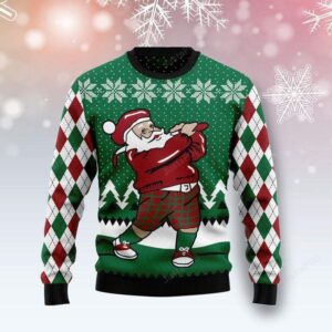 Golfer Santa Ugly Christmas Sweater