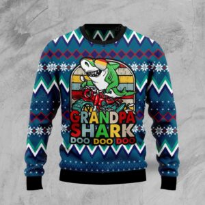 Grandpa Shark Ugly Christmas Sweater