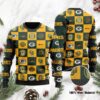 Green Bay Packers Logo Checkered Flannel Design Ugly Christmas Sweater
