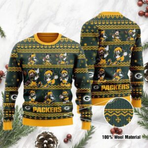 Green Bay Packers Mickey Mouse Holiday Party Ugly Christmas Sweater