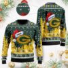 Green Bay Packers Symbol Wearing Santa Claus Hat Ho Ho Ho Custom Personalized Ugly Christmas Sweater