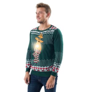 Green Reindeer Ugly Christmas Sweater