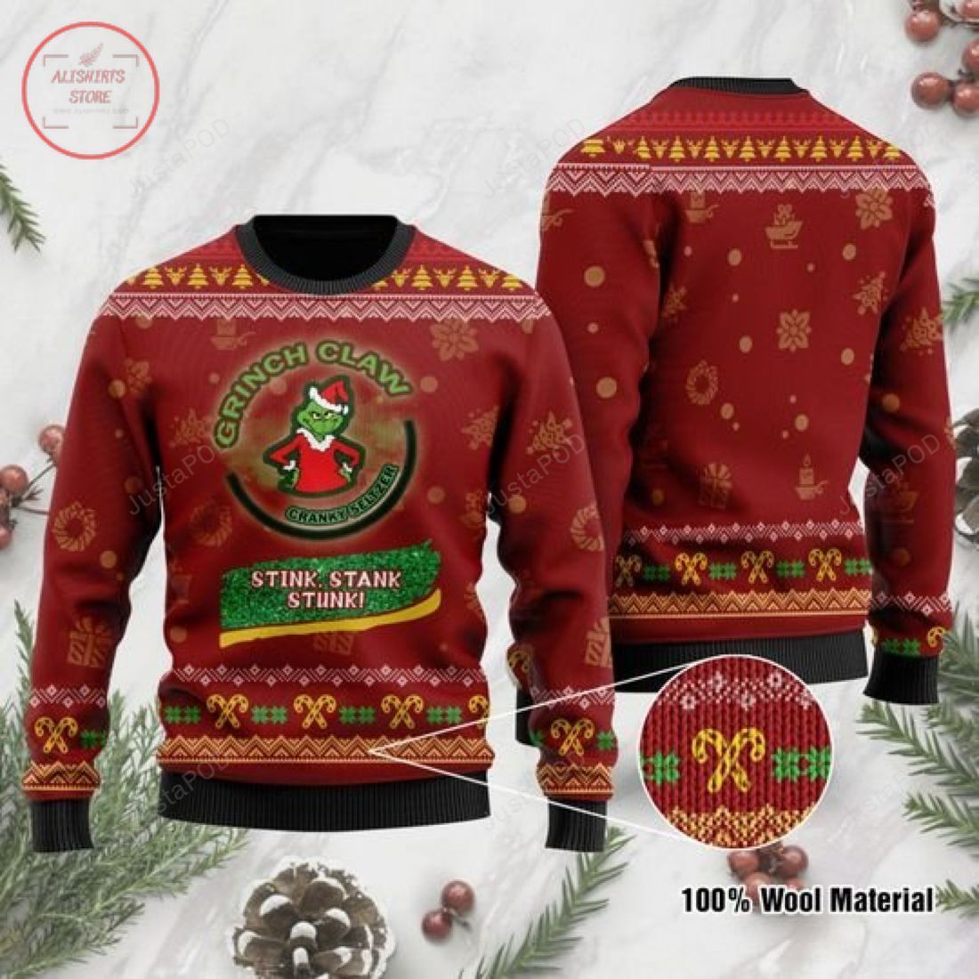 Grinch Claw Stink Stank Stunk Christmas For Unisex Ugly Christmas Sweater Grinch Claw Stink Stank Stunk Christmas For Unisex Ugly Christmas Sweater