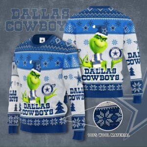 Grinch Dallas Cowboys Ugly Christmas Sweater