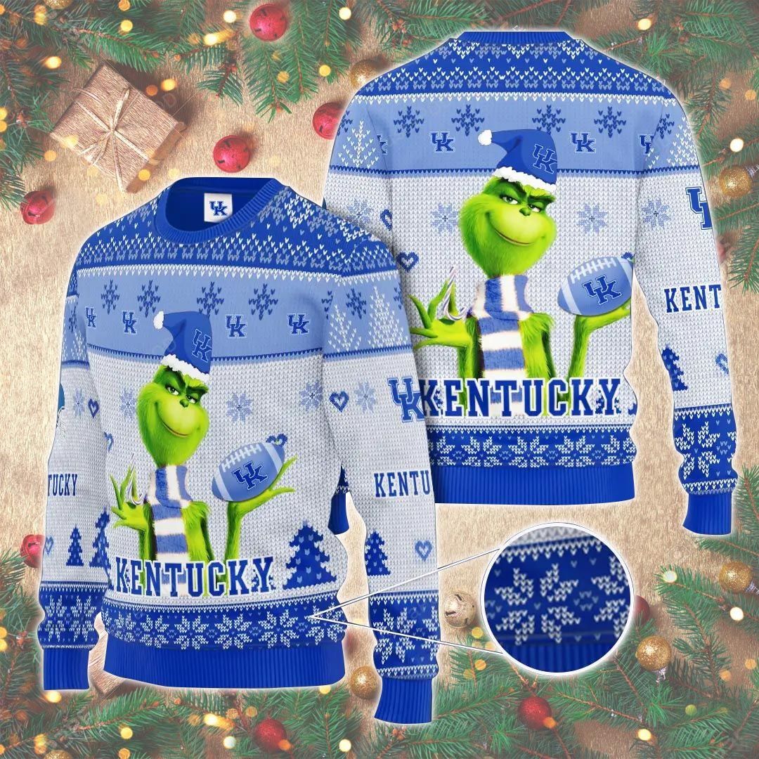 Grinch Kentucky Wildcats Ugly Christmas Sweater Grinch Kentucky Wildcats Ugly Christmas Sweater