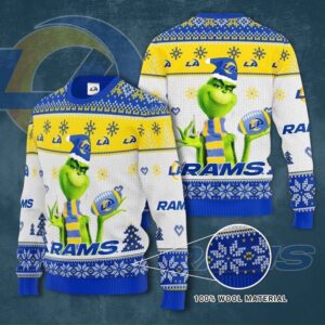 Grinch Los Angeles Rams For Fans Ugly Christmas Sweater