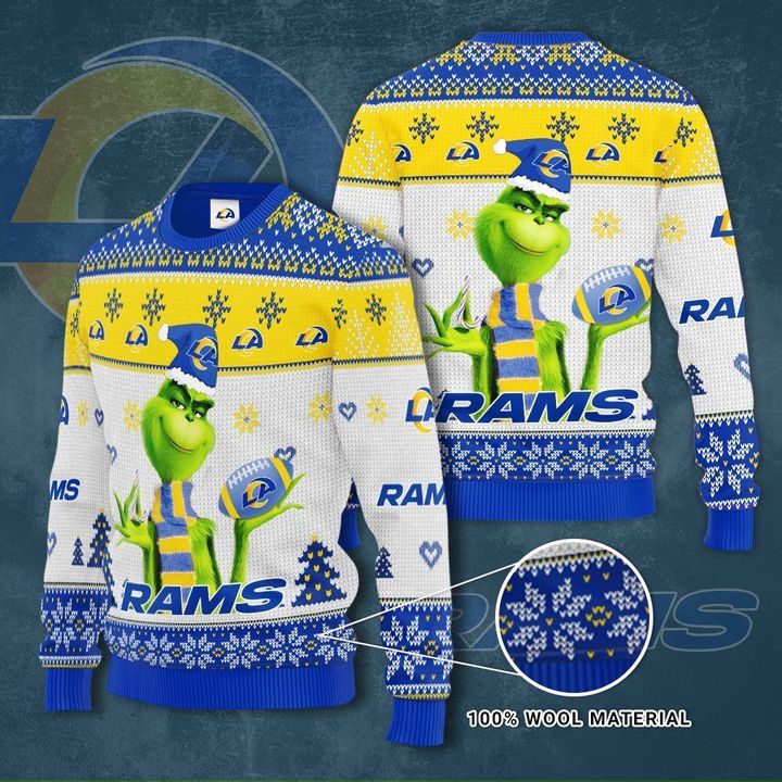 Grinch Los Angeles Rams Ugly Christmas Sweater Grinch Los Angeles Rams Ugly Christmas Sweater