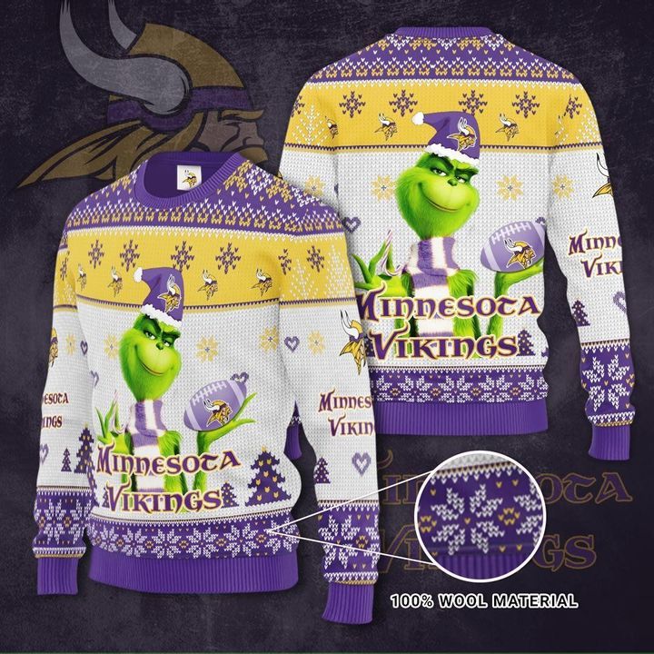 Grinch Minnesota Vikings Ugly Christmas Sweater Grinch Minnesota Vikings Ugly Christmas Sweater