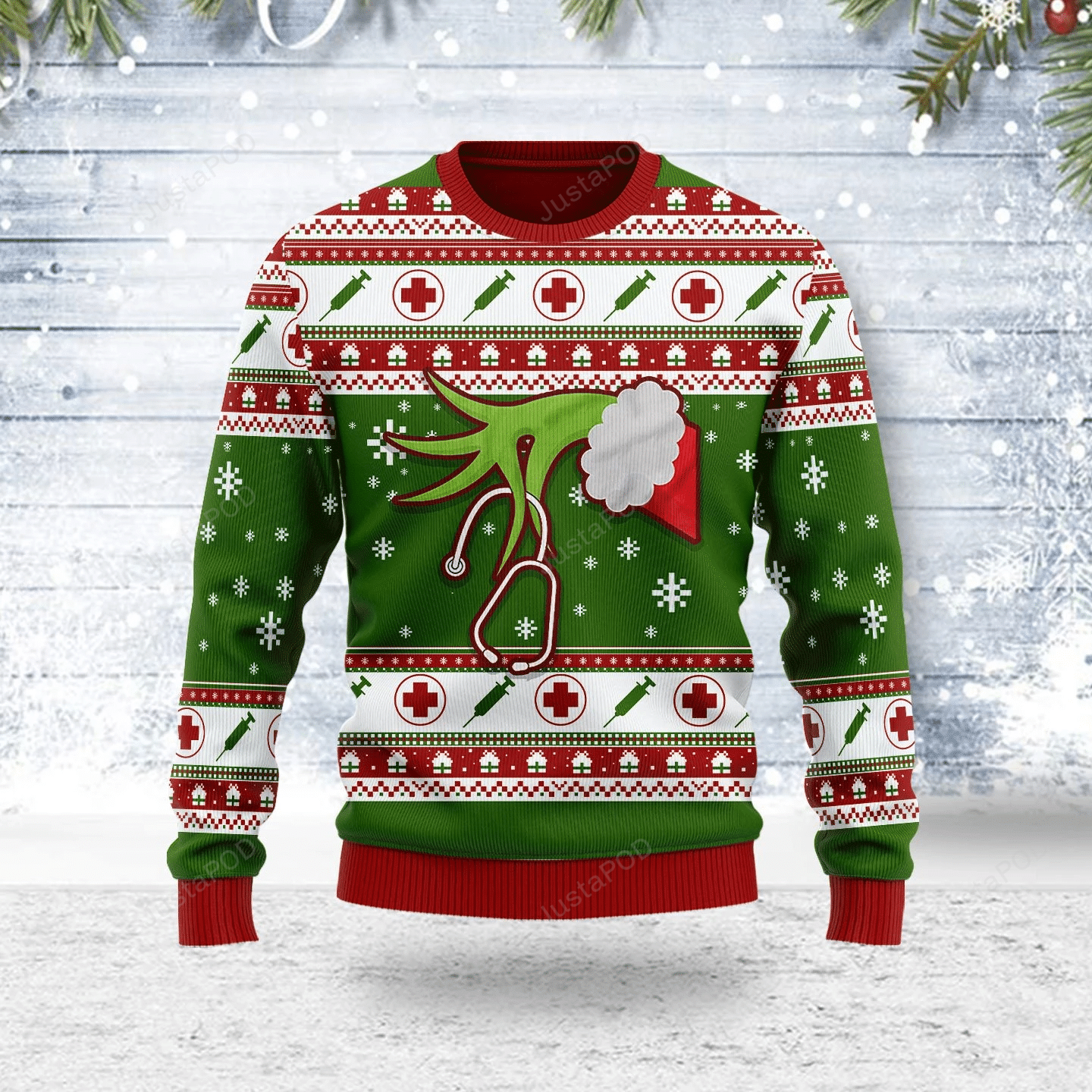 Grinch Nurse Ugly Christmas Sweater Grinch Nurse Ugly Christmas Sweater