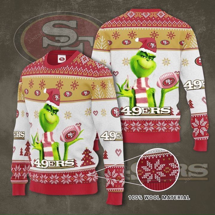 Grinch San Francisco 49ers 3D Ugly Christmas Sweater Grinch San Francisco 49ers 3D Ugly Christmas Sweater