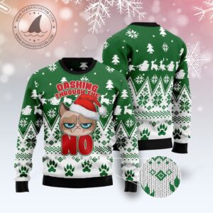 Grumpy Cat Dashing Through Christmas Wool Sweater