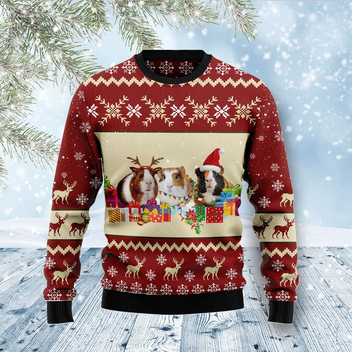 Guinea Pig Snow Ugly Christmas Sweater Guinea Pig Snow Ugly Christmas Sweater