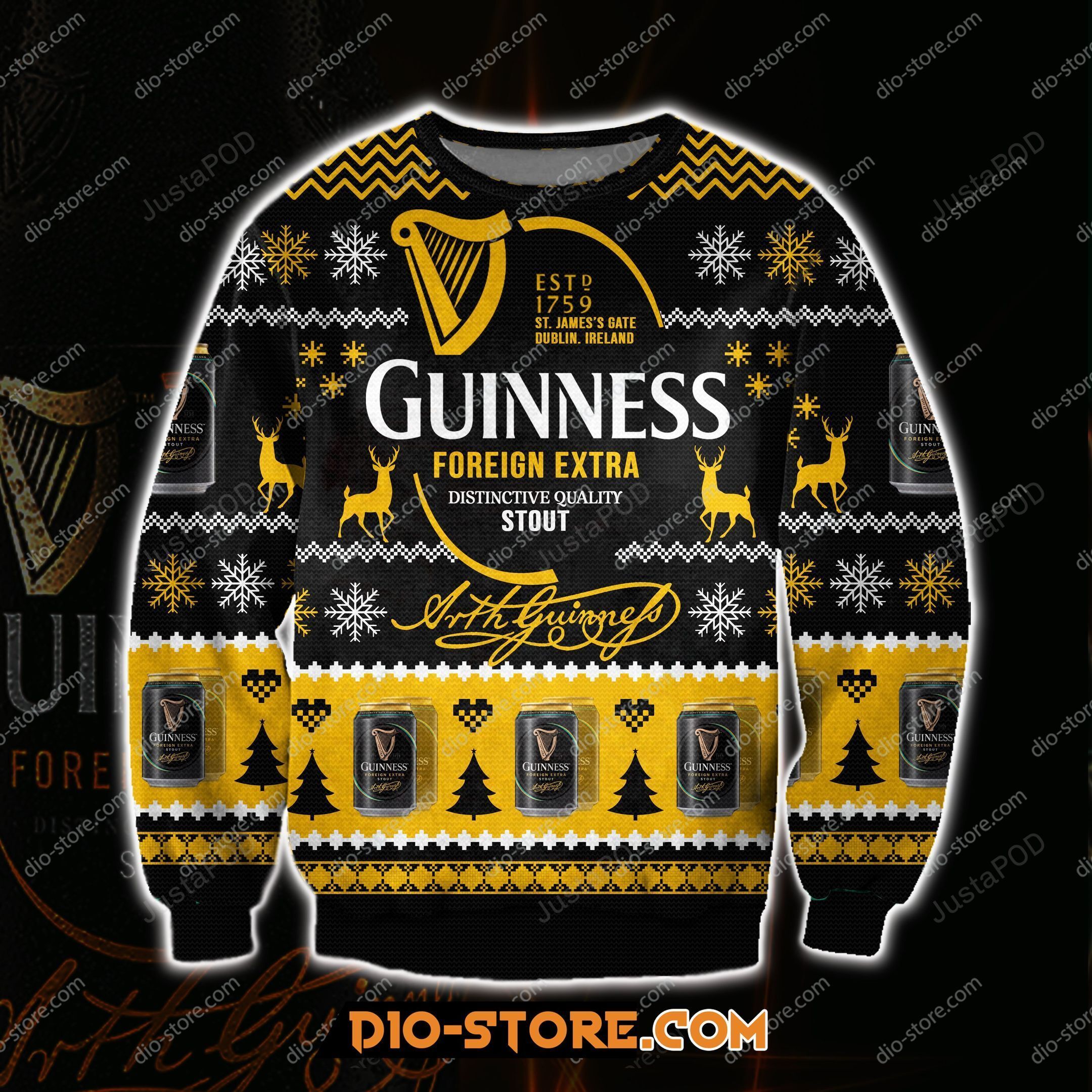 Guinness Foreign Extra Beer Ugly Christmas Sweater Guinness Foreign Extra Beer Ugly Christmas Sweater