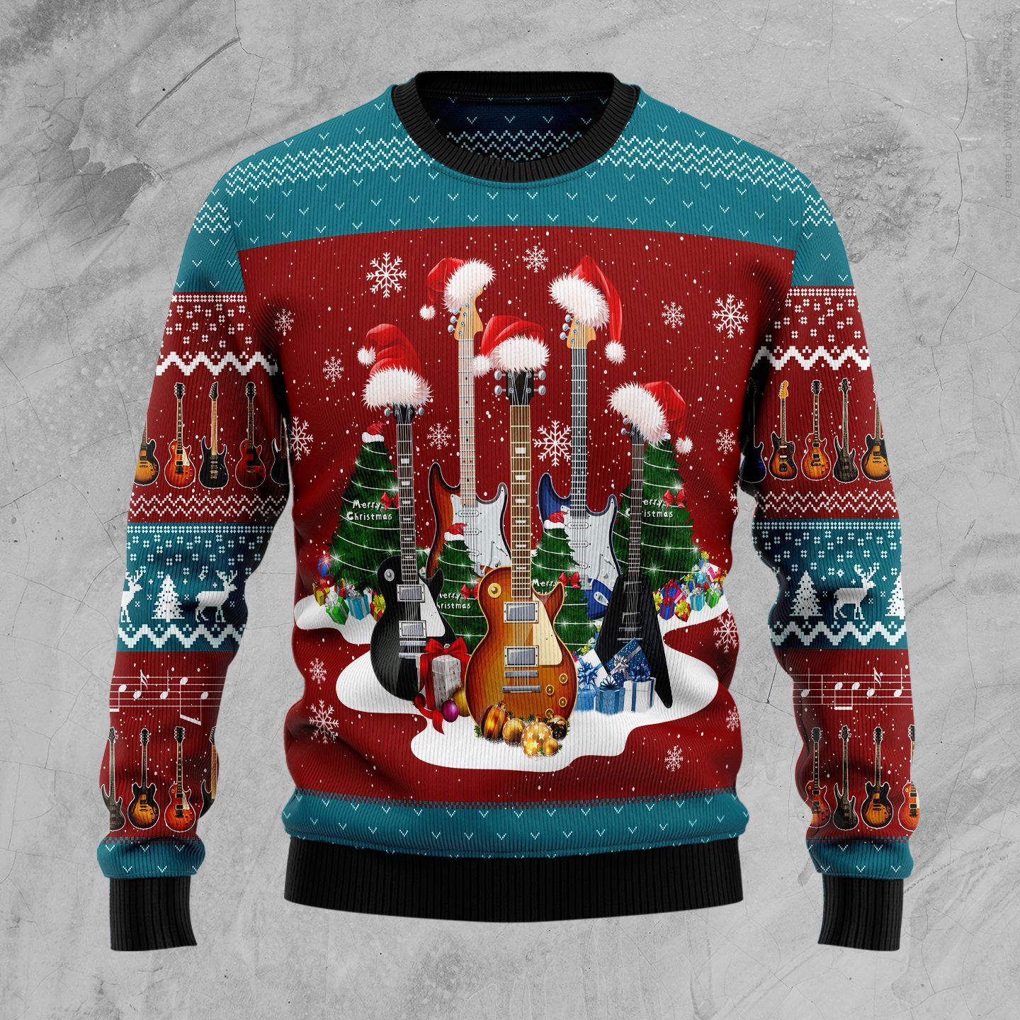 Guitar Christmas Ugly Christmas Sweater Guitar Christmas Ugly Christmas Sweater
