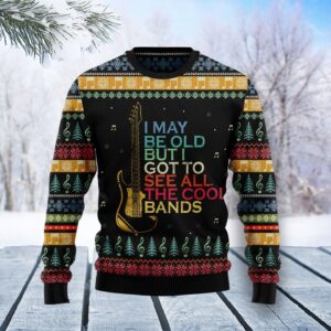 Guitar Old Vintage Christmas Ugly Sweater