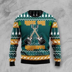 Guitar Rock The Holiday For Unisex Ugly Christmas Sweater