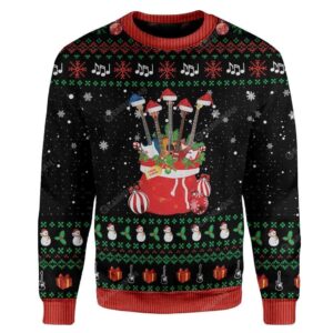 Guitars Santa Ugly Christmas Sweater