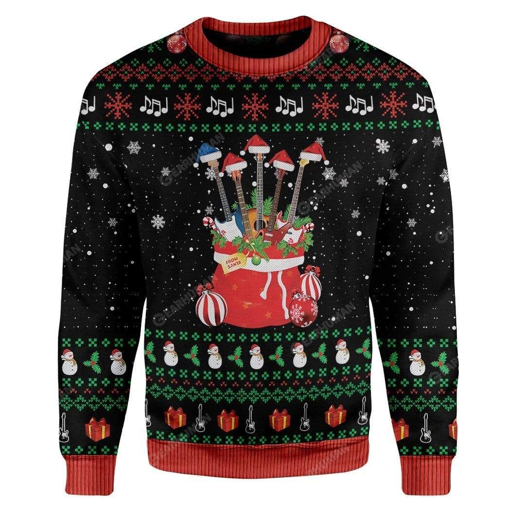 Guitars Santa Ugly Christmas Sweater Guitars Santa Ugly Christmas Sweater