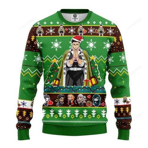 Gyomei Himejima Demon Slayer For Anime Lovers Ugly Christmas Sweater Gyomei Himejima Demon Slayer For Anime Lovers Ugly Christmas Sweater