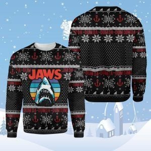 Halloween Horror Shark Jaws Ugly Sweater