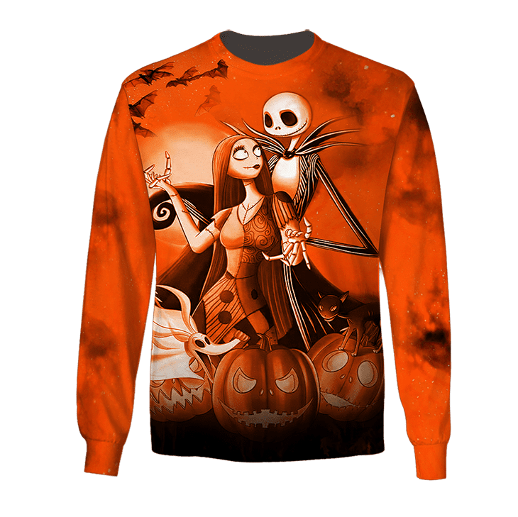 Halloween Jack Skellington And Sally Ugly Christmas Sweater Halloween Jack Skellington And Sally Ugly Christmas Sweater