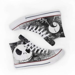 Halloween Jack Skellington Nightmare Before Christmas Custom Sneakers Tim Burton Canvas High Top Shoes