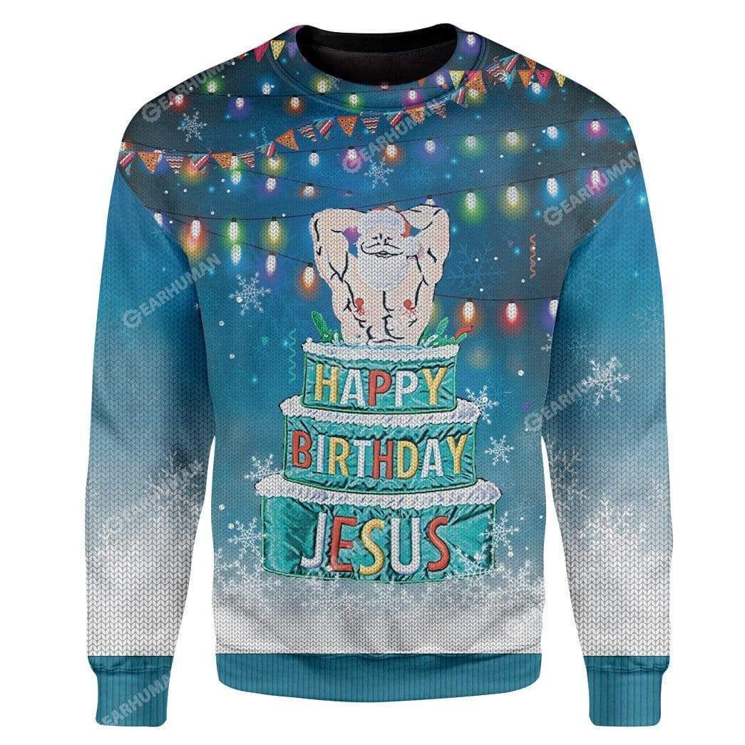 Happy Birthday Jesus Ugly Christmas Sweater Happy Birthday Jesus Ugly Christmas Sweater