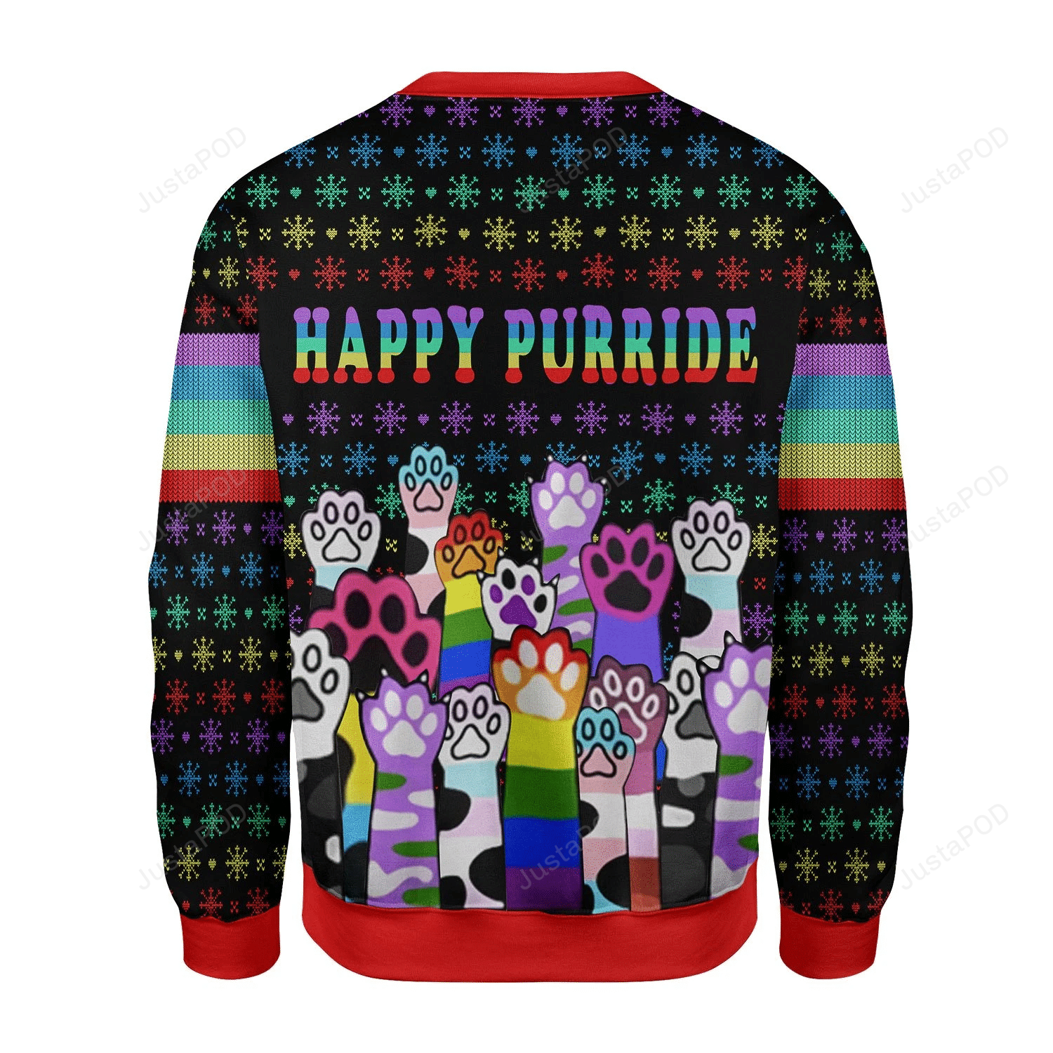 Happy Purride Cat LGBT Ugly Christmas Sweater Happy Purride Cat LGBT Ugly Christmas Sweater