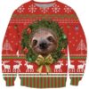 Happy Sloth Face Ugly Christmas Sweater