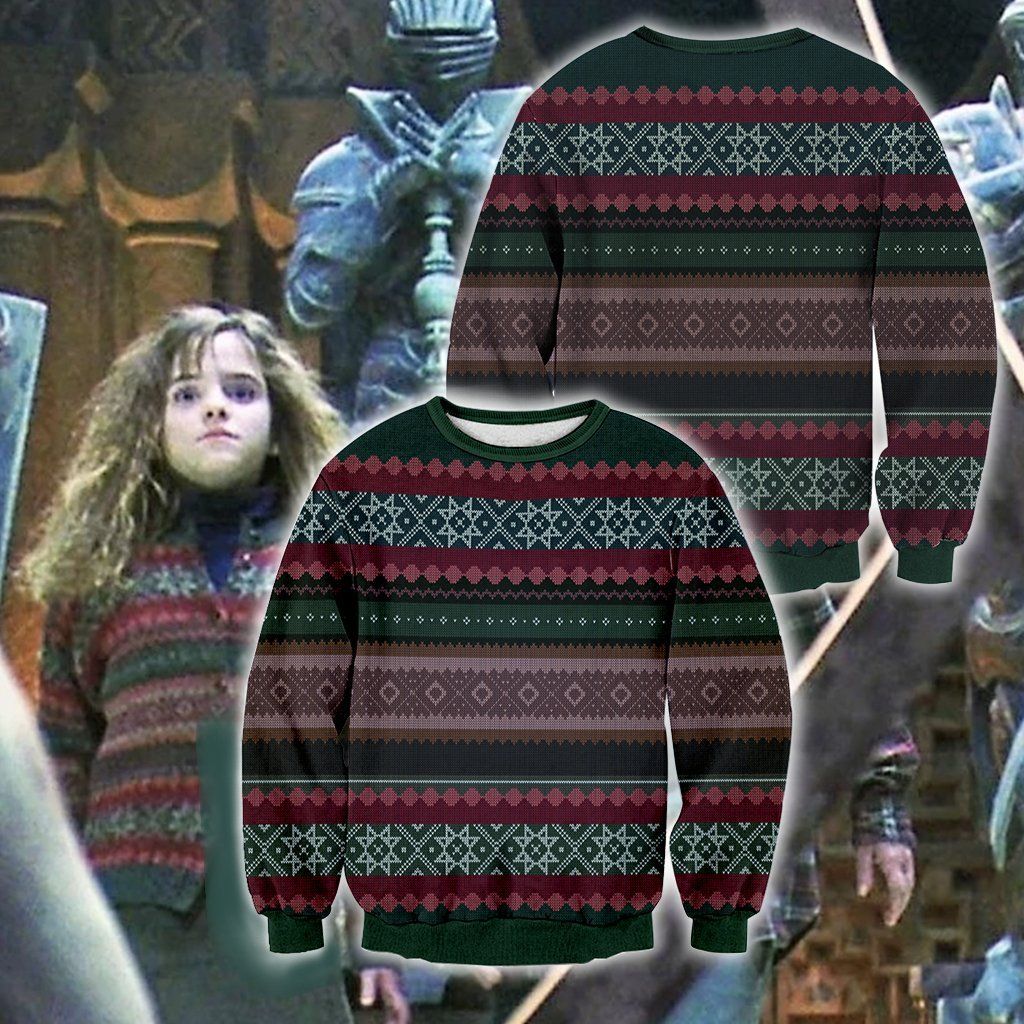 Harry Potter And The Philosopher’s Stone Hermione Ugly Christmas Sweater Harry Potter And The Philosopher’s Stone Hermione Ugly Christmas Sweater