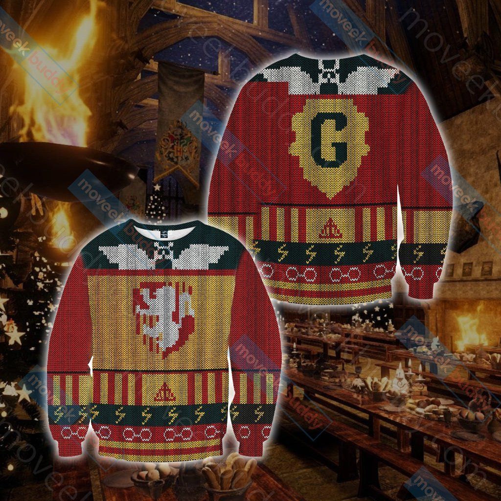 Harry Potter Brave Like A Gryffindor Ugly Christmas Sweater Harry Potter Brave Like A Gryffindor Ugly Christmas Sweater