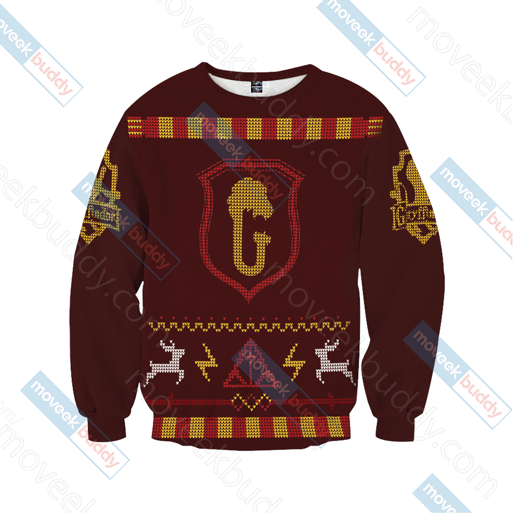 Harry Potter Brave Like A Gryffindor Winter Ugly Christmas Sweater Harry Potter Brave Like A Gryffindor Winter Ugly Christmas Sweater