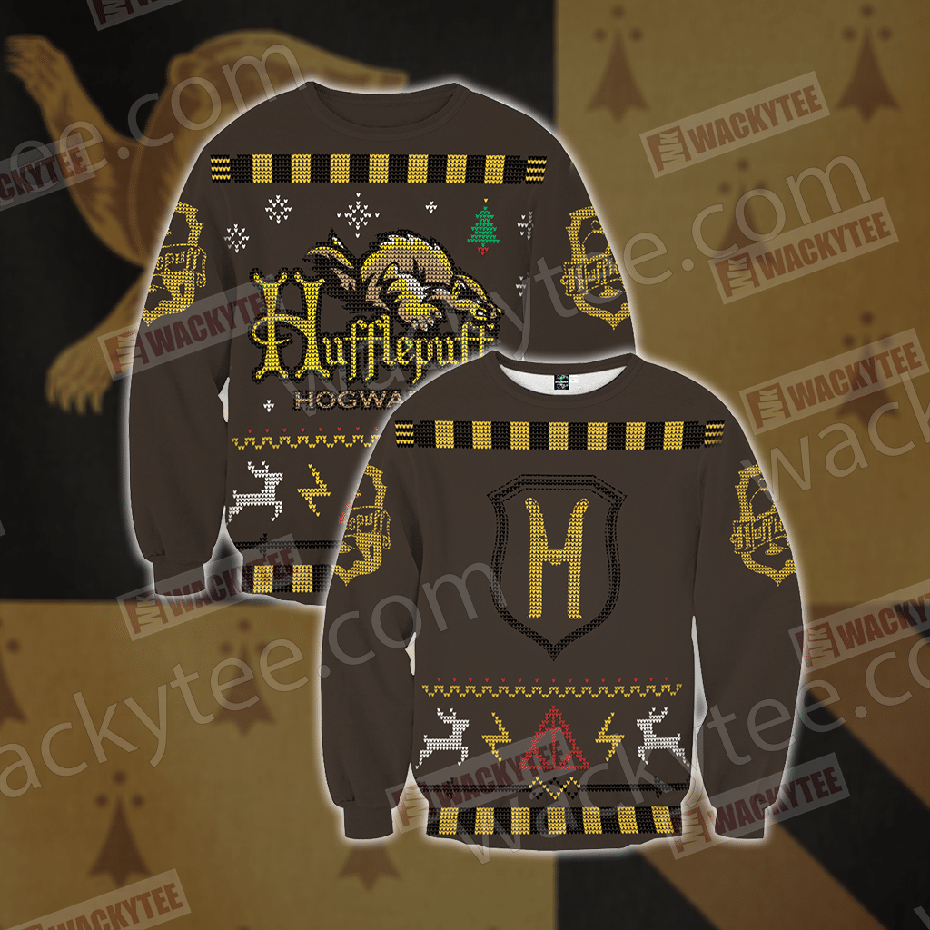 Harry Potter Loyal Like A Hufflepuff Winter Ugly Christmas Sweater Harry Potter Loyal Like A Hufflepuff Winter Ugly Christmas Sweater