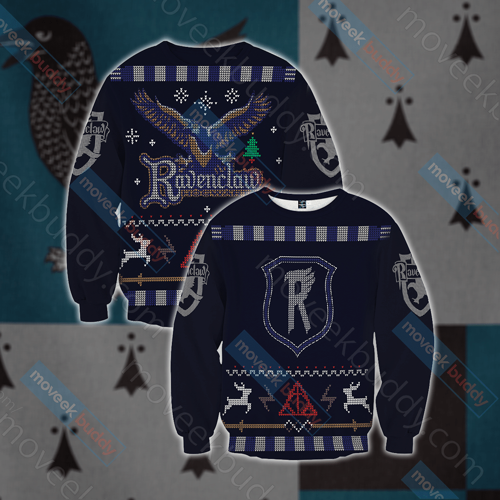 Harry Potter Wise Like A Ravenclaw Winter Ugly Christmas Sweater Harry Potter Wise Like A Ravenclaw Winter Ugly Christmas Sweater