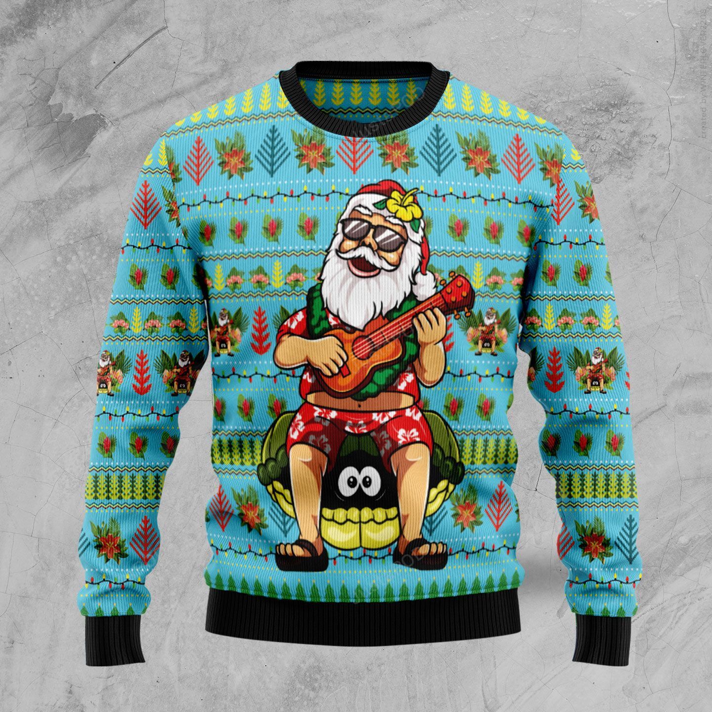 Hawaiian Santa Claus Ugly Christmas Sweater Hawaiian Santa Claus Ugly Christmas Sweater